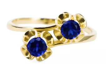 Κίτρινος χρυσός 14 καρατίων Ζαφείρι  Vintage Jewlery vrc266y